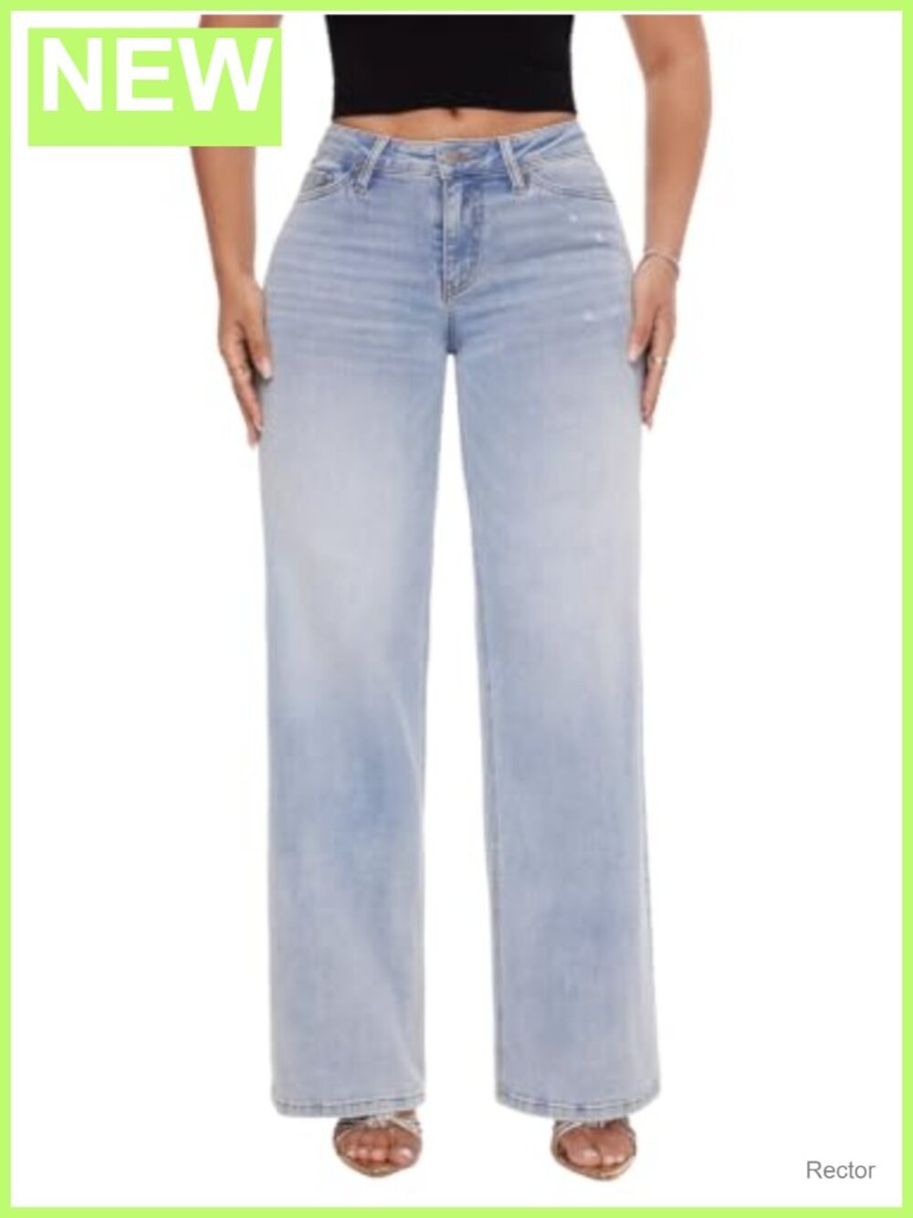 Wide Leg Jeans Stretchy Denim Mid Low Rise Baggy Butt Lifting Tummy Control